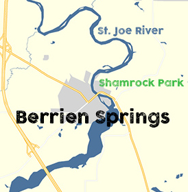 map of Berrien Springs, Michigan